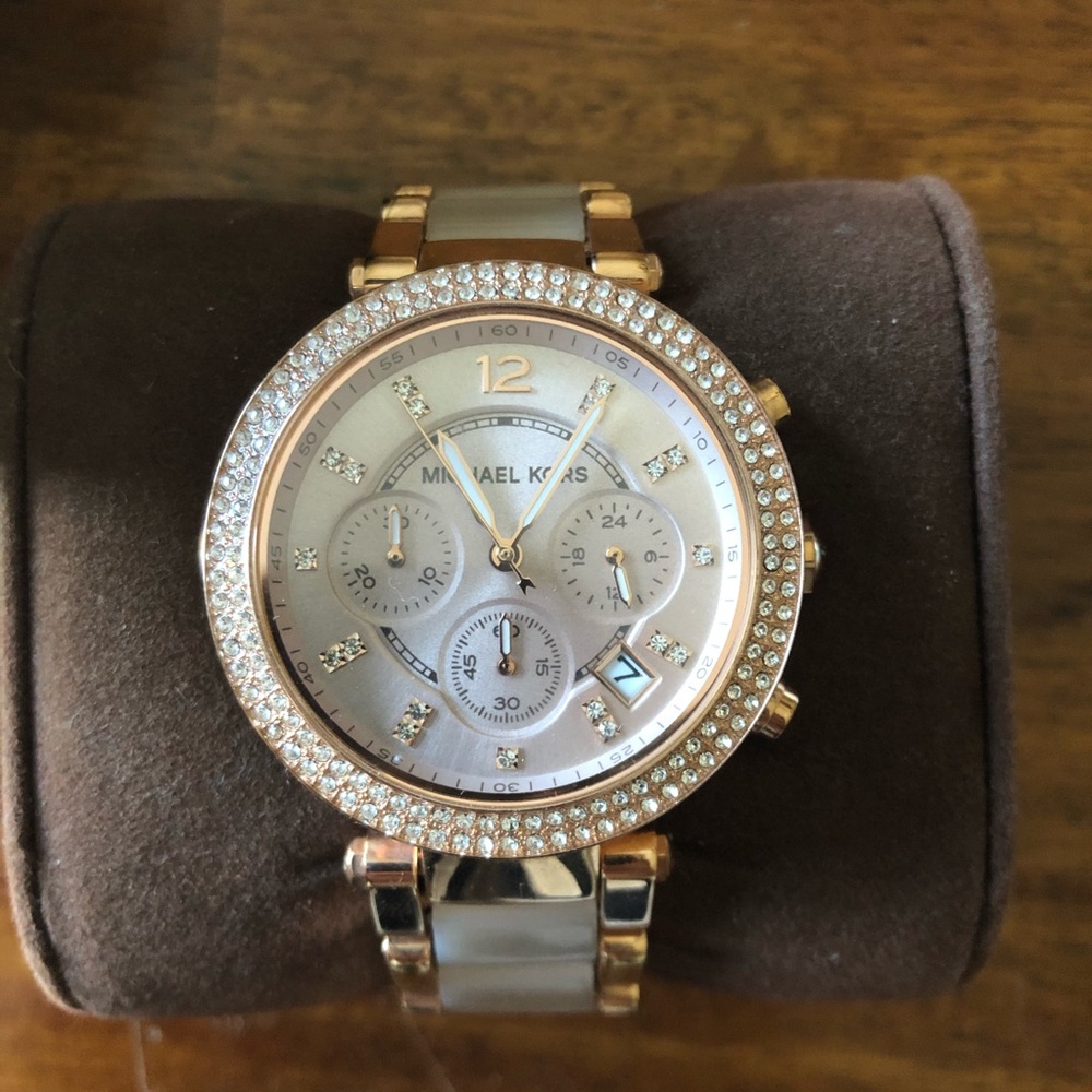 Parker Rose Gold-Tone Blush Acetate Watch